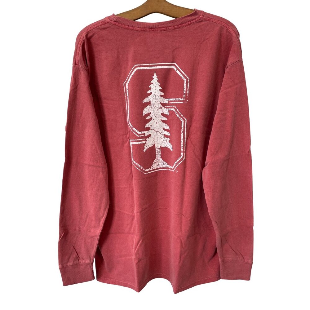 Blue 84 Stanford Cardinal Long Sleeve TShirt Mens Large Crewneck Red Cotton NEW - Picture 2 of 8